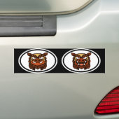 Red Shisa pair Bumpersticker (Op auto)
