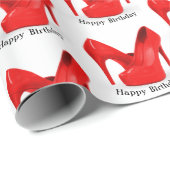 Red Shoe Birthday Cadeaupapier (Rol Hoek)