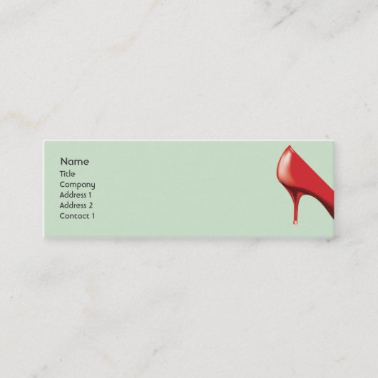 Red Shoe - Skinny Mini Visitekaartje (Voorkant)