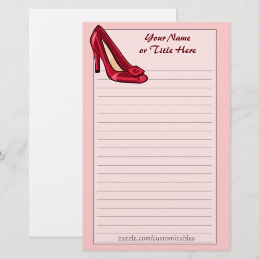 Red Shoe Stationery Briefpapier (Voorkant / Achterkant)