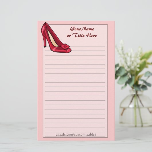 Red Shoe Stationery Briefpapier (Staand voorkant)