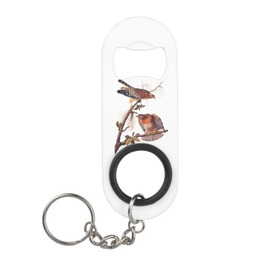 Red Shoulked Hawk Audubon Bird of Prey Mini Flessenopener (Voorkant)