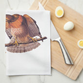 Red Shoulked Hawk Audubon Bird of Prey Theedoek (Quarter Fold)