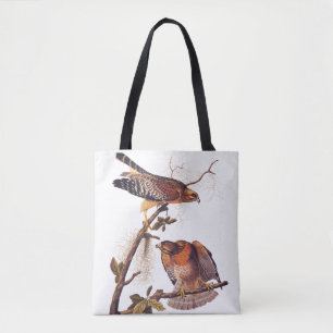 Red Shoulked Hawk Audubon Bird of Prey Tote Bag