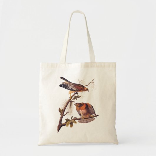 Red Shoulked Hawk Audubon Bird of Prey Tote Bag (Voorkant)