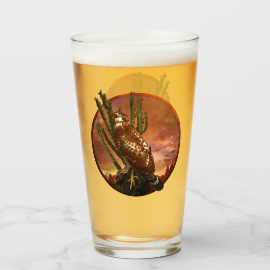 Red Shoulked Hawk LAATSTE DESERT LIGHTS Glas (Achterkant gevuld)