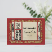 Red Showbill Kaarten met een weddenschap RSVP Kaartje (Staand voorkant)