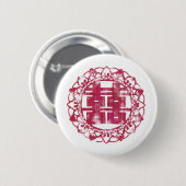 Red Shuan Xi Ronde Button 5,7 Cm (Voorkant /achterkant)