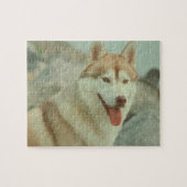 Red Siberian Husky Dog Puzzle Legpuzzel (Horizontaal)