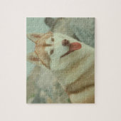 Red Siberian Husky Dog Puzzle Legpuzzel (Verticaal)