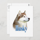 Red Siberian Husky Naam Briefkaart (Voorkant / Achterkant)