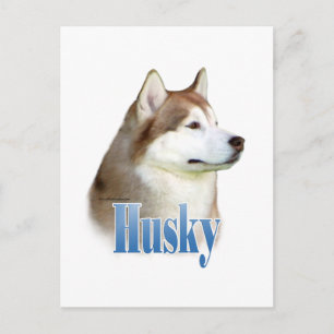 Red Siberian Husky Naam Briefkaart