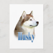 Red Siberian Husky Naam Briefkaart (Voorkant)