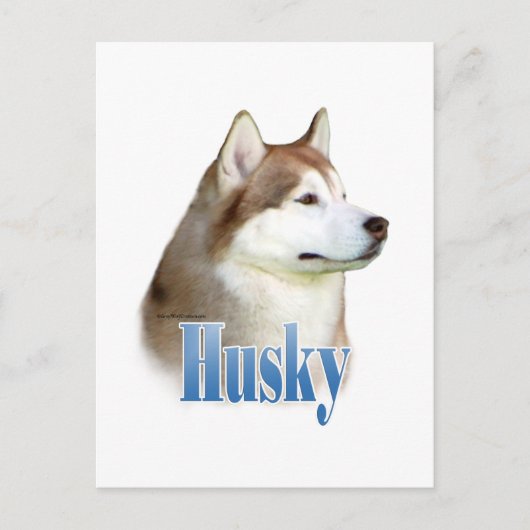Red Siberian Husky Naam Briefkaart (Voorkant)