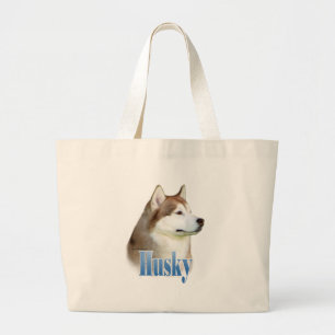 Red Siberian Husky Naam Grote Tote Bag