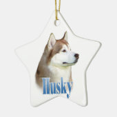 Red Siberian Husky Naam Keramisch Ornament (Links)