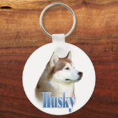Red Siberian Husky Naam Sleutelhanger (Voorkant)