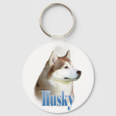 Red Siberian Husky Naam Sleutelhanger (Achterkant)