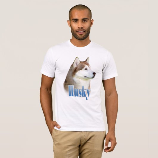 Red Siberian Husky Naam T-shirt (Voorkant volledig)