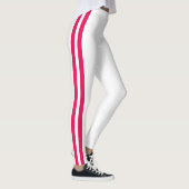 Red Side Stripe White Leggings Choose Your Colors (Rechts)