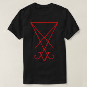 Red Sigil of Lucifer Witchcraft Magick Satan Occul T-shirt (Design voorkant)
