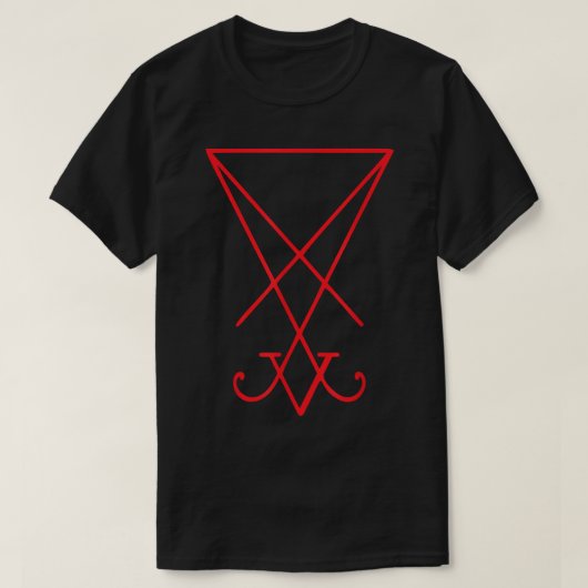 Red Sigil of Lucifer Witchcraft Magick Satan Occul T-shirt (Design voorkant)