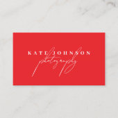 Red Signature Script QR Code Social Media Visitekaartje (Voorkant)