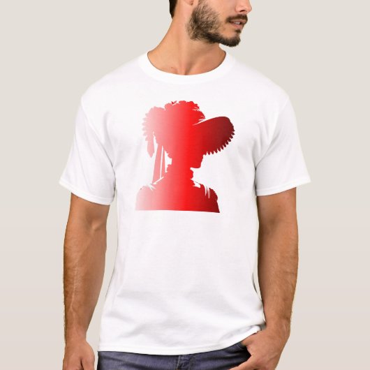 Red Silhouette 1800s Mode Engeland Vrouw 2 T-shirt (Voorkant)