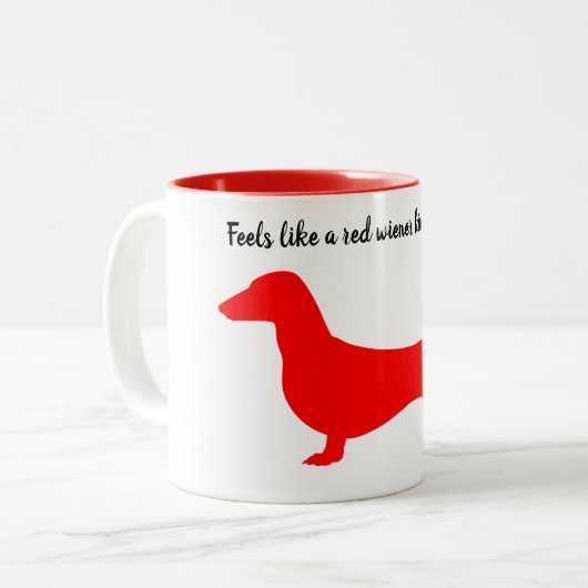 Red Silhouette Dachshund Mok (Voorkant links)