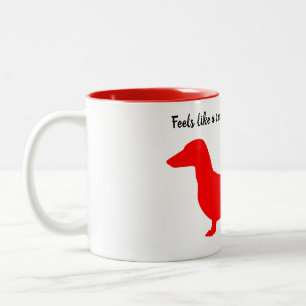 Red Silhouette Dachshund Mok