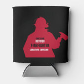 Red Silhouette Persoonlijke brandweerman in ruste Blikjeskoeler (Voorkant)