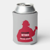 Red Silhouette Persoonlijke brandweerman in ruste Blikjeskoeler (Blikje Achterkant)