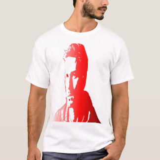 Red Silhuette Een man met kort, gestructureerd haa T-shirt
