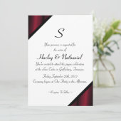 Red Silk Monogrammed Kaart (Staand voorkant)