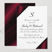 Red Silk Monogrammed Kaart (Voorkant / Achterkant)