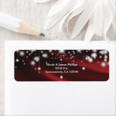 Red Silk & Sparkle Glam Hollywood Party Invitation Etiket (Insitu)