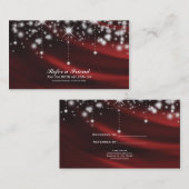 Red Silk & Sparkle Glam Salon Verwijs een vriend Aanbevelingskaartje (Voorkant / Achterkant)