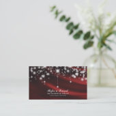 Red Silk & Sparkle Glam Salon Verwijs een vriend Aanbevelingskaartje (Staand voorkant)