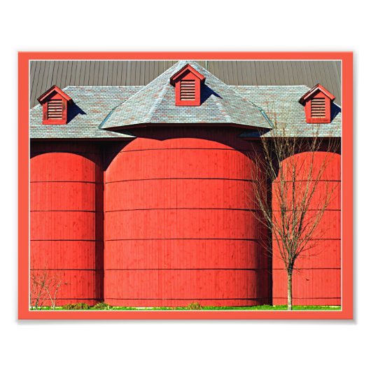 Red Silos Foto Afdruk (Voorkant)