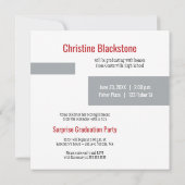 Red & Silver 6 Foto Afstuderen Invitation (Achterkant)