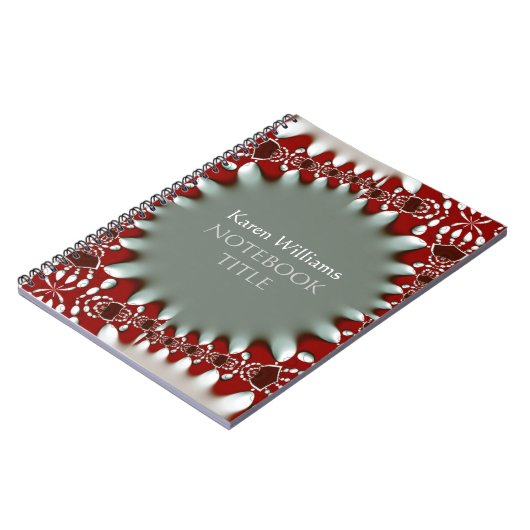Red Silver Abstract Batik Notitieboek (Linkerzijde)