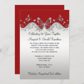 Red Silver Butterflies 25e Jubileum Kaart (Voorkant / Achterkant)