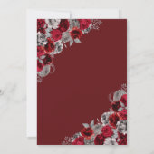 Red Silver Butterfly Princess Quinceanera Kaart (Achterkant)