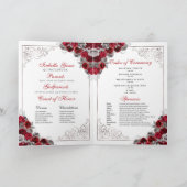 Red Silver Butterfly Quinceanera-programma (Binnen)