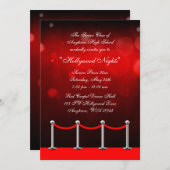 Red Silver Carpet Hollywood Prom Formele Uitnodigi Kaart (Voorkant / Achterkant)