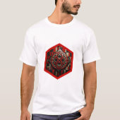 Red & Silver Celtic Knot In A Six Sided Red Frame T-shirt (Voorkant)