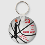Red Silver Cheap Gift Ideeën voor Basketball-spele Sleutelhanger (Voorkant)