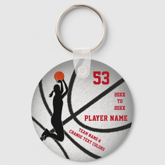 Red Silver Cheap Gift Ideeën voor Basketball-spele Sleutelhanger (Voorkant)
