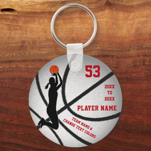 Red Silver Cheap Gift Ideeën voor Basketball-spele Sleutelhanger (Voorkant)