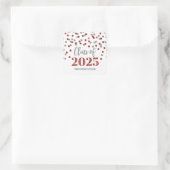 Red Silver Confetti Afstuderen 2025 Vierkante Sticker (Tas)